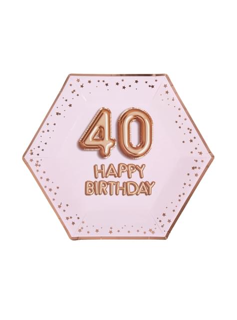 Sada 8 středních papírových talířů šestihranných