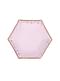 8 moyennes assiettes hexagonales en carton - Glitz & Glamour Pink & Rose Gold