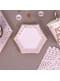 8 platos hexagonales de papel (12,5 cm) - Glitz & Glamour Pink & Rose Gold Plate
