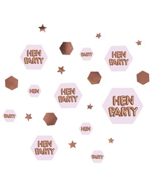 Stolové konfety "Hen Party" - Glitz & Glamour Pink & Rose Gold