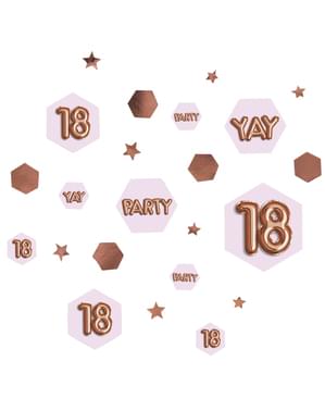 Table confetti "18" - Glitz & Glamour Pink & Rose Gold
