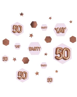 Table confetti "50" - Glitz & Glamour Pink & Rose Gold