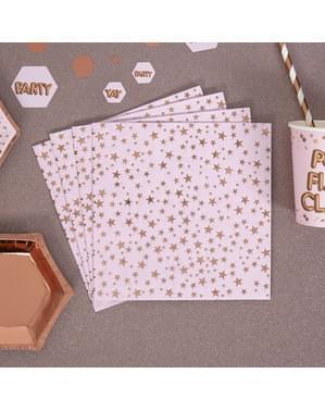 Papierservietten Set 16-teilig - Glitz & Glamour Pink & Rose Gold