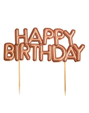Dekoracja ciasta “Happy Birthday” rose gold - Glitz & Glamour Pink & Rose Gold