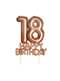 Dekoracja ciasta “18 Happy Birthday” rose gold - Glitz & Glamour Pink & Rose Gold