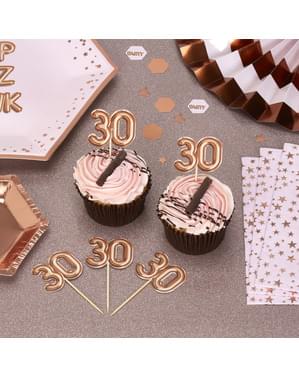 ローズゴールド - グリッツ＆グラマーピンク＆ローズゴールドの20 "30"装飾つまようじのセット