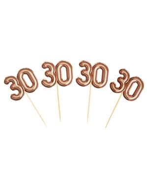 ローズゴールド - グリッツ＆グラマーピンク＆ローズゴールドの20 "30"装飾つまようじのセット