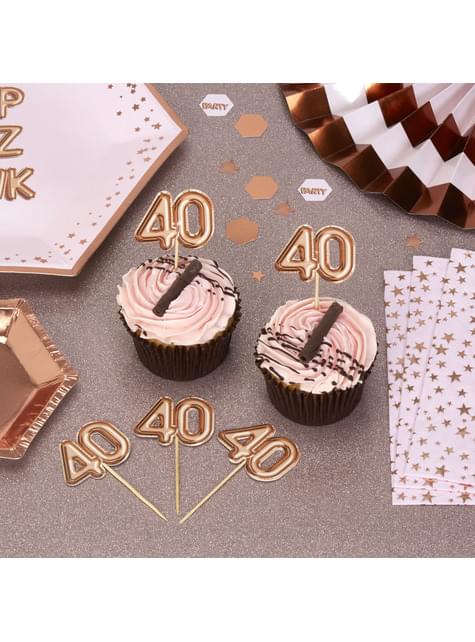 Pics Decoratifs Pour Gateau 40 Rose Gold Glitz Glamour Pink Rose Gold Pour Fetes Et Anniversaires Funidelia