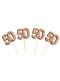 Zestaw 20 dekoracje na patyku “50” rose gold - Glitz & Glamour Pink & Rose Gold