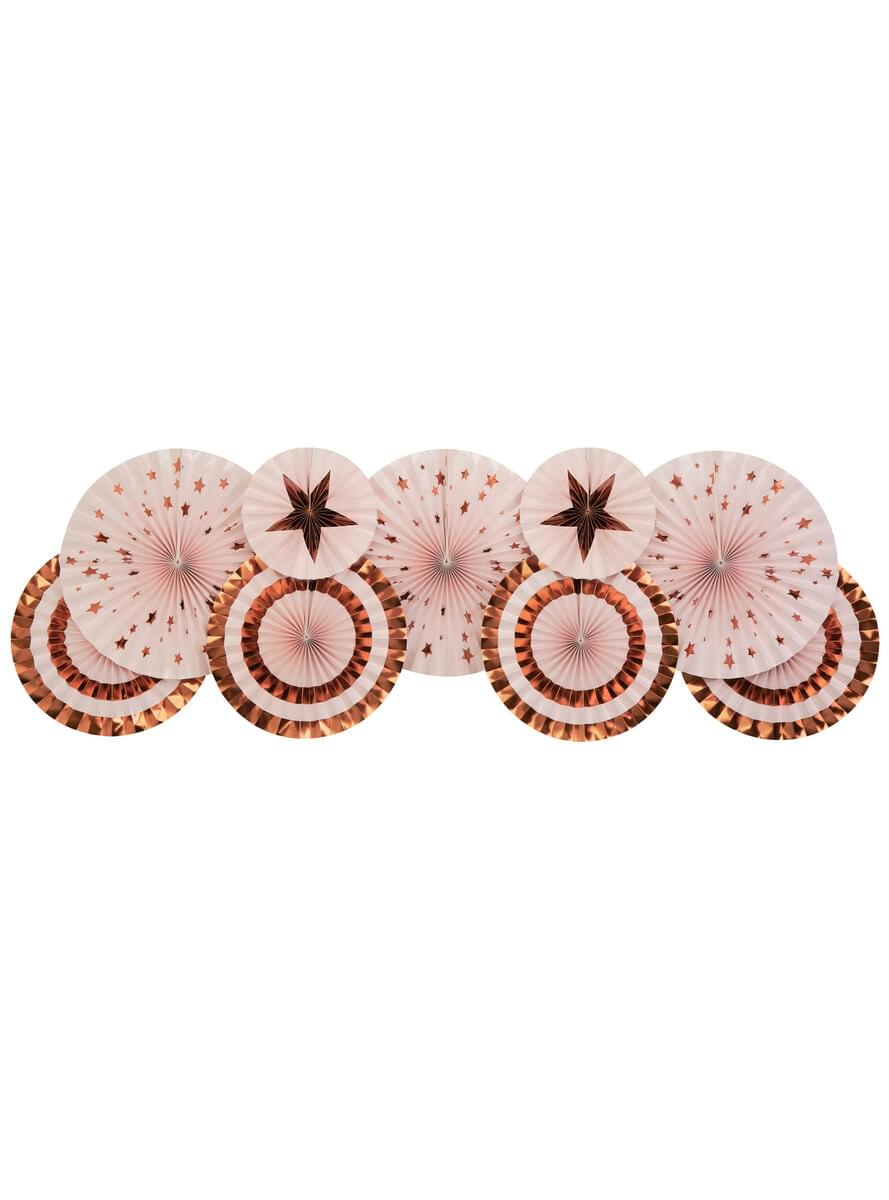 3 сортували декоративний вентилятор (21-26-30 см) - Glitz & Гламурний Pink & Rose Gold