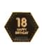 Zestaw 8 sześciokątne papierowe talerze “18 Happy Birthday” - Glitz & Glamour Black & Gold