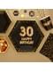 8 “30 Happy Birthday” kuusikulmaista paperilautasta – Glitz & Glamour Black & Gold