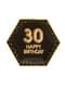 8 “30 Happy Birthday” kuusikulmaista paperilautasta – Glitz & Glamour Black & Gold