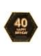 8 “40 Happy Birthday” kuusikulmaista paperilautasta – Glitz & Glamour Black & Gold
