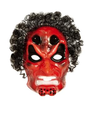 Saçlı Kırmızı Şeytan Maskesi