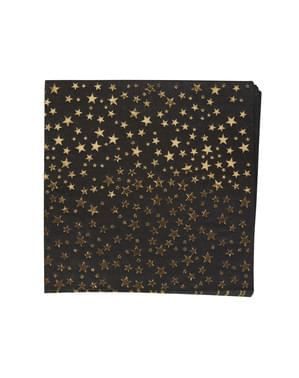 16 șervețele de hârtie (33x33 cm) - Glitz & Glamour Black & Gold