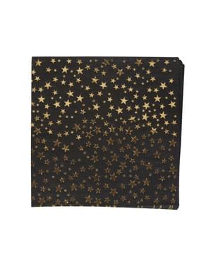 16 adet kağıt peçete seti - Glitz & Glamour Black & Gold