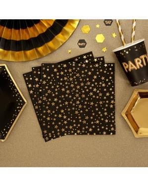 16 șervețele de hârtie (33x33 cm) - Glitz & Glamour Black & Gold