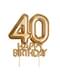 Kakunkoriste “40 Happy Birthday” kultainen – Glitz & Glamour Black & Gold