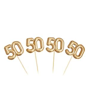 Altın renkli 20 "50" dekoratif kürdan seti - Glitz & Glamour Black & Gold