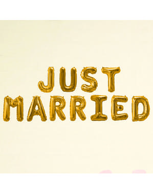 Folioilmapallo “Just Married” kultaisena – Glitz & Glamour Black & Gold