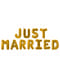 Złoty balon foliowy “Just Married” - Glitz & Glamour Black & Gold