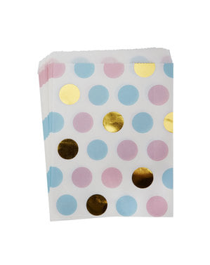 25 Multigekleurde polka dot papieren zakken - patroonwerken