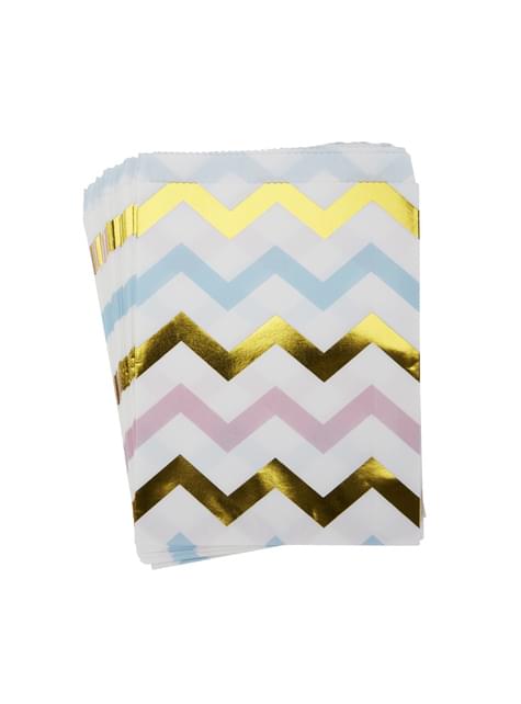 25 bustine di carta zigzag multicolore - Pattern Works