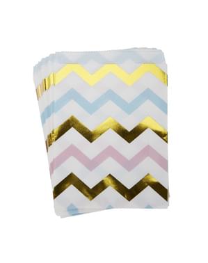 25 bustine di carta zigzag multicolore - Pattern Works