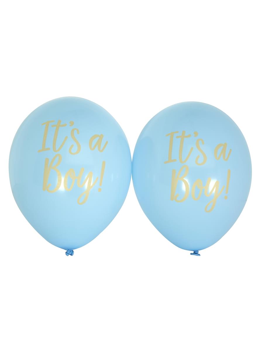Zestaw 8 niebieskie balony lateksowe “It's a Boy” - Pattern Works