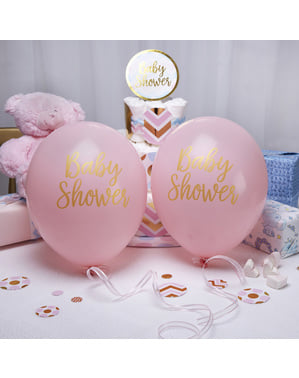 Zestaw 8 różowe balony lateksowe “Baby Shower” - Pattern Works