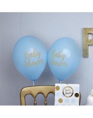 Zestaw 8 niebieskie balony lateksowe “Baby Shower” - Pattern Works