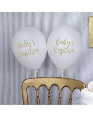 8 vita ballonger till dop (30cm) - Baptism