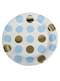 Sæt med 8 papirtallerkner i blå og guld polka prikker - Pattern Works