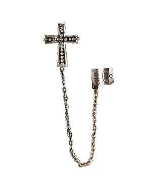 Earring with dangling cross gothic