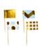 Set van 20 decoratieve blauw gouden papieren tandenstokers - Patroon Werken