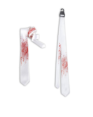 Bílá kravata se skvrnami od krve