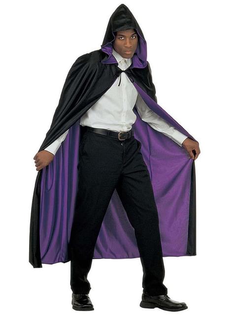 Cape réversible avec capuche noire et à paillettes