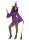 Fato de bruxa roxo para mulher