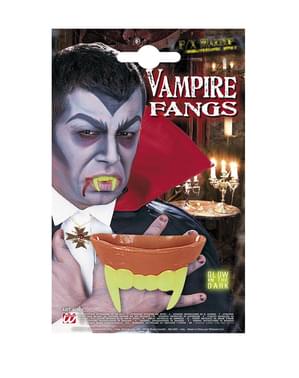 Dentes de vampiro fluorescentes para adulto
