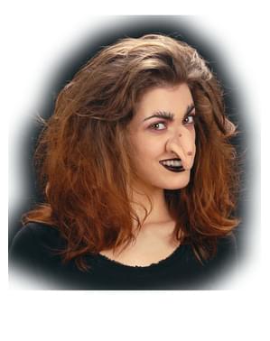 Nariz de bruja malvada con verrugas