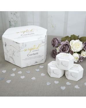 21 mini-hartvormig confetti doosjes - Mooi Marmer