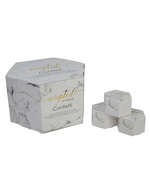 Комплект от 21 мини сърцевидни кутии за конфети - Scripted Marble