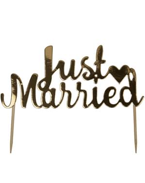 Kakunkoriste “Just Married” kultainen – Scripted Marble