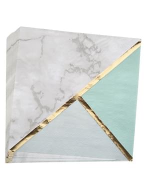 Papierservietten Set 16-teilig Geometrische Formen minzgrün - Colour Block Marble