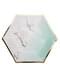 8 moyennes assiettes hexagonales motifs géométrique couleur vert menthe en carton - Colour Block Marble