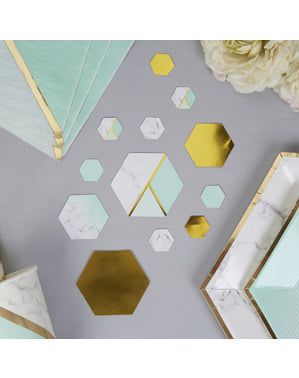 幾何学的なミントグリーンパターン - カラーブロック大理石のテーブル紙吹雪