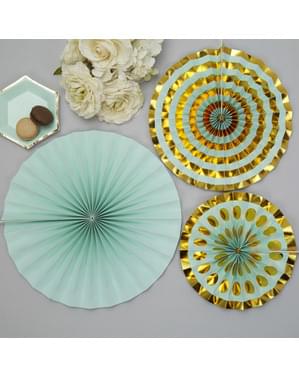 3 Hängande pappersdekorationer blandade (21-26-30 cm) - Colour Block Marble
