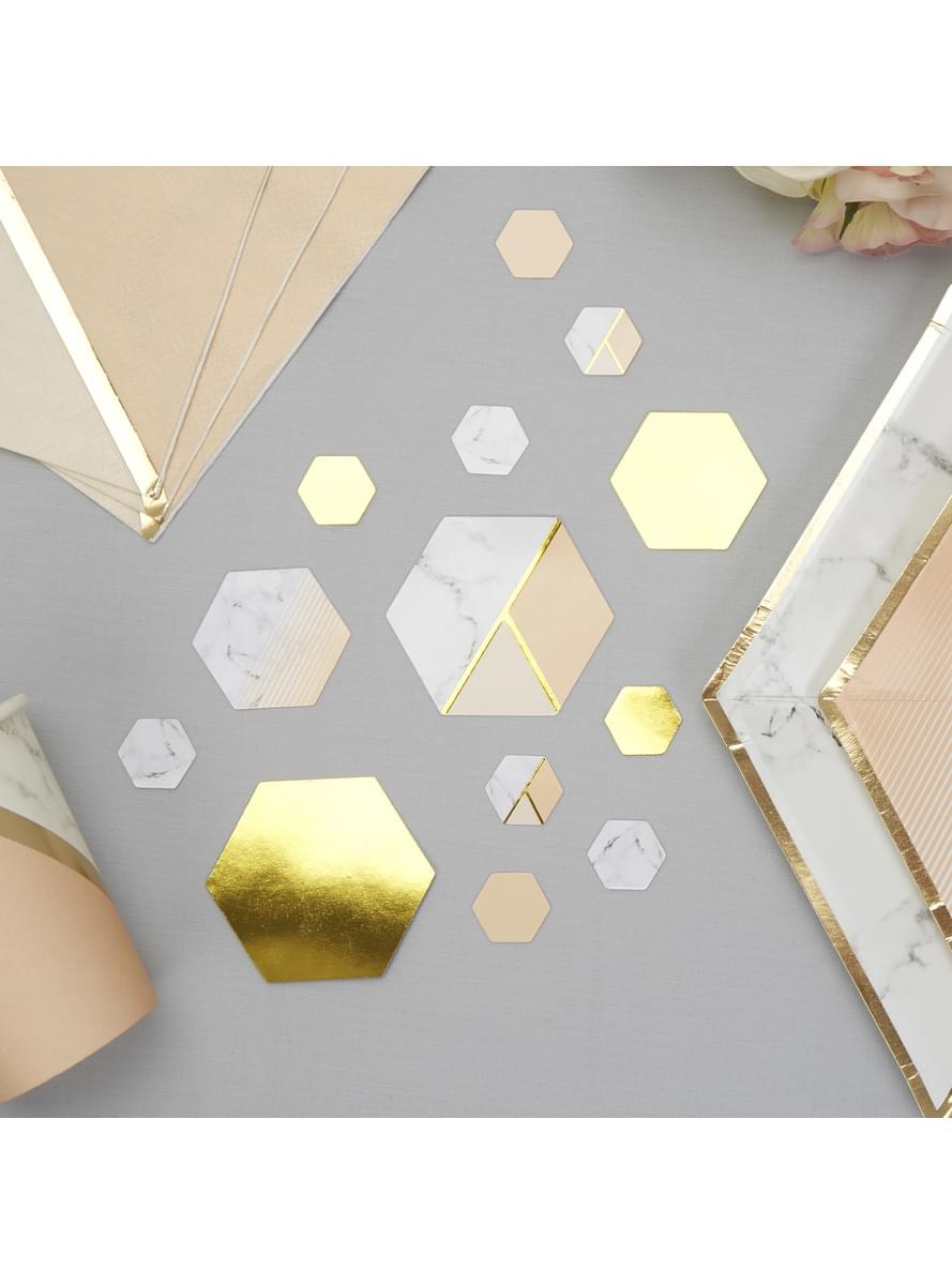 Γεωμετρικός εκτύπωσης χρυσό confetti για τραπέζι - Colour Block Marble