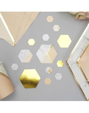 Meja confetti dengan corak pic geometri - Warna Block Marble